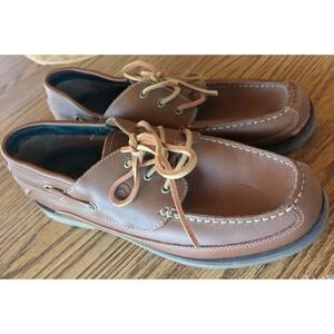 Earth Shoe Mens 13 Leather Brown Boat Loafer Style Hatteras Pre-Owned